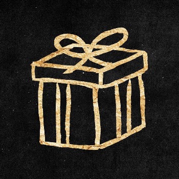 Gift box sticker, gold aesthetic | Free PSD Illustration - rawpixel
