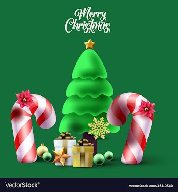 gift boxes christmas fir tree and candy canes