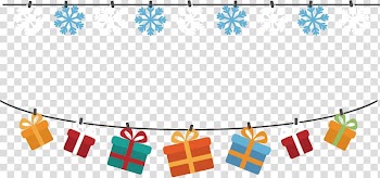 Gift boxes illustration, Christmas gift Banner , snowflake Christmas gift box banners transparent background PNG clipart