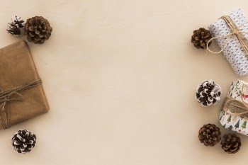 Gift boxes with cones on table