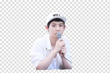 Gift  Chan Yeol Free, man holding microphone transparent background PNG clipart