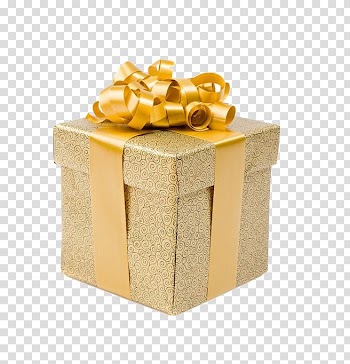 Gift Christmas , Golden gift transparent background PNG clipart