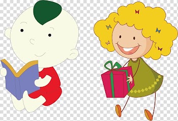 Gift Girl , Reading class meeting transparent background PNG clipart