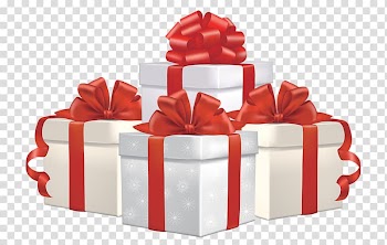Gift Greeting card, White realistic gift box transparent background PNG clipart