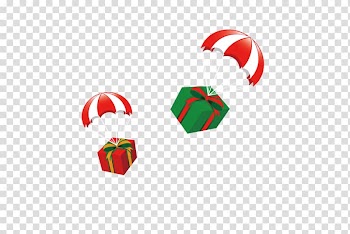 Gift Icon, Red and white parachute transparent background PNG clipart