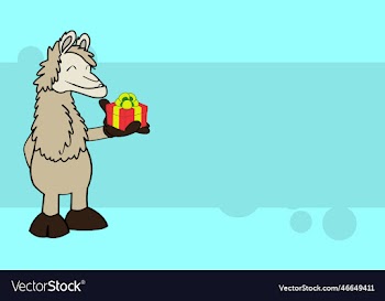gift llama character cartoon background
