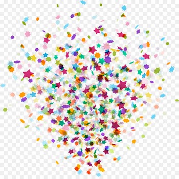 Gift Party Christmas Illustration - Colorful flying fireworks 