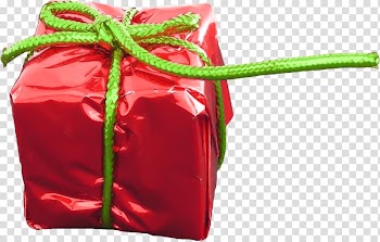 Gift Red Shoelace knot Christmas, Red little gift Christmas green bowknot transparent background PNG clipart