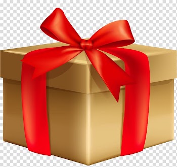 Gift Ribbon Cartoon Box, Cartoon golden gift box transparent background PNG clipart