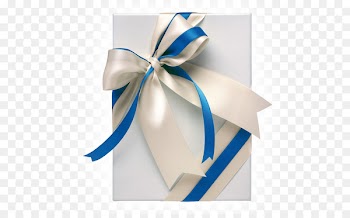 Gift Ribbon Paper Box - White blue ribbon box gift box 