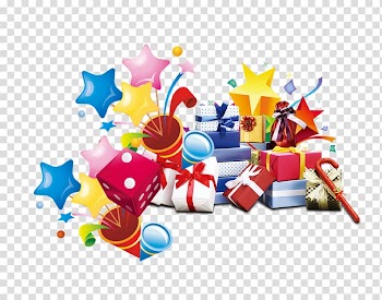 Gift, Three-dimensional star holiday decorations transparent background PNG clipart