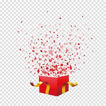Gift Valentines Day Heart , Gift confetti transparent background PNG clipart