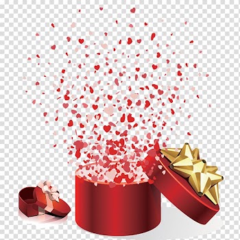 Gift Valentines Day Heart Illustration, Gift Boxes transparent background PNG clipart