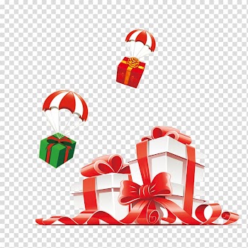 Gift Valentines Day Ribbon, Parachute and gift box transparent background PNG clipart