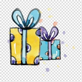 Gift Watercolor painting , Watercolor gift transparent background PNG clipart