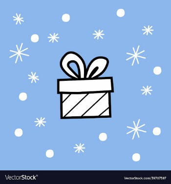 gift with bow - christmas color in flat style