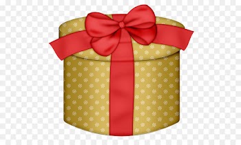 Gift wrapping Box Clip art - Yellow Round Gift Box with Red Bow PNG Clipart 