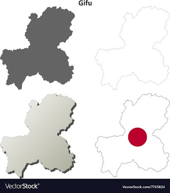 Gifu blank outline map set vector image