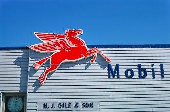 Gile & Son Mobil Gasoline sign, Main Street,… | Free public domain photo