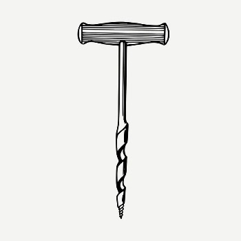 Gimlet screw tool drawing, vintage | Free PSD - rawpixel
