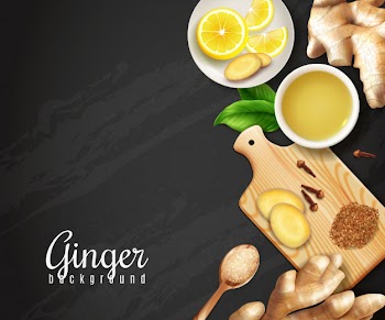 Ginger black background Free Vector