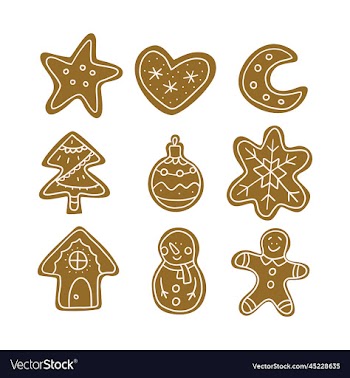 ginger cookies set christmas cookies clipart