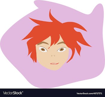 ginger haired cute cartoon boy
