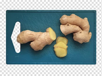 Ginger Health Human hair growth Getty s, Ginger and ginger slices on chopping boards transparent background PNG clipart