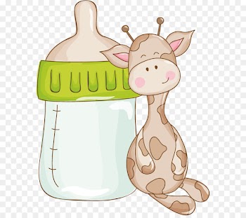 Giraffe Baby shower Infant Clip art - Giraffe cartoon vector material hand-painted bottle 