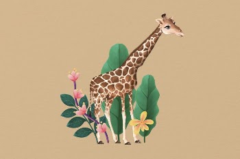Giraffe background, brown design, animal | Free Photo Illustration - rawpixel