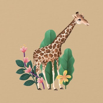 Giraffe, brown design, animal illustration | Free Photo Illustration - rawpixel