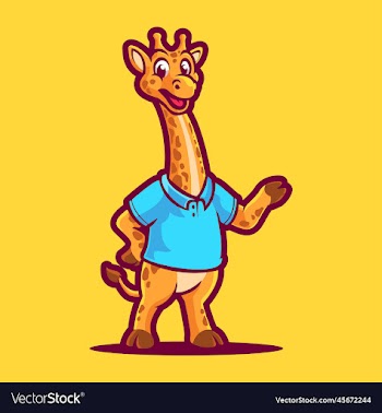 giraffe cartoon character mascot logo