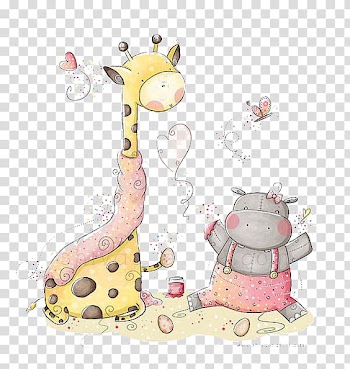 Giraffe character illustration, Child Nursery Art Printmaking Illustration, giraffe transparent background PNG clipart