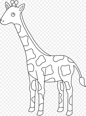 Giraffe Drawing Black and white Clip art - Animal Head Outline Giraff 