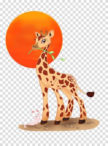 Giraffe Fan art Watercolor painting, giraffe transparent background PNG clipart