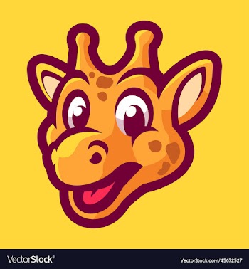 giraffe head cartoon character masco