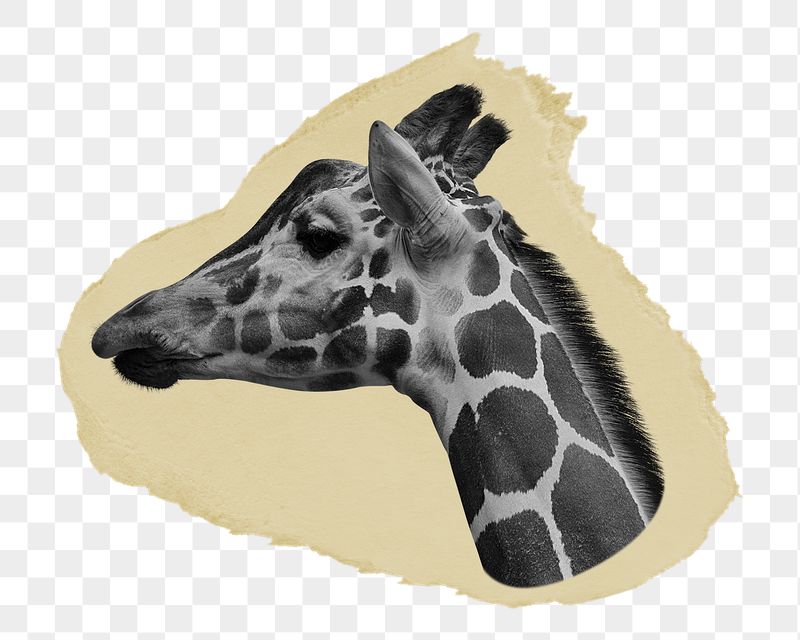 Giraffe head png ripped paper | Free PNG - rawpixel