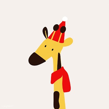 Giraffe in a cartoon style with a Christmas h.. | Free stock vector - 477173