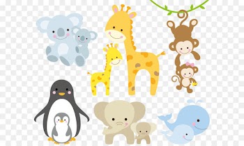 Giraffe Infant Illustration - Animal Vector 