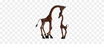 Giraffe Mammal Funny Fantasy Digital Art I - Mom And Baby Animal Silhouette