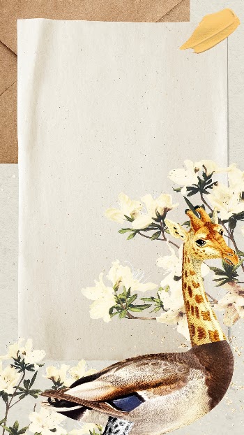 Giraffe ostrich iPhone wallpaper with frame, | Free Photo - rawpixel