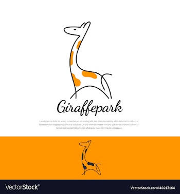 giraffe park logo unique line style