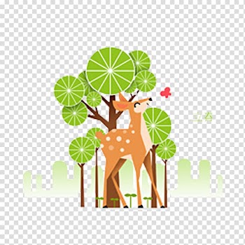 Giraffe Reindeer Green, Giraffe and tree transparent background PNG clipart