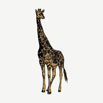 Giraffe, wild animal collage element, | Free PSD - rawpixel