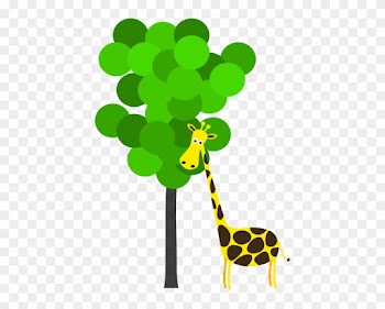 Giraffe With Tree Clip Art At Clker - Giraffe Eating Tree Clip Art
