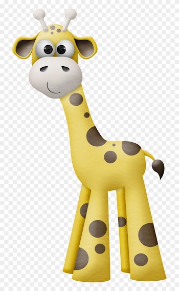 Giraffe - Yellwo And Gray Baby Giraffe Clipart
