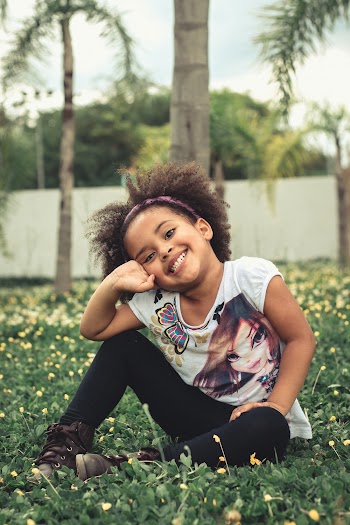 Girl's White and Black Crew Neck Shirt