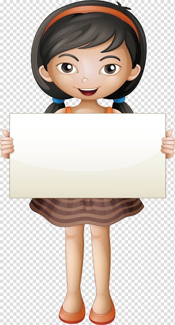 Girl , A girl with a banner in her hand transparent background PNG clipart