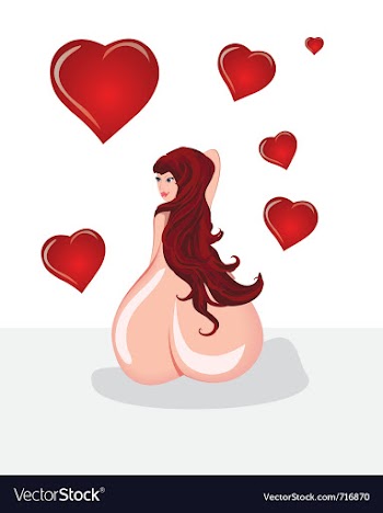Girl and heart valentines day vector image