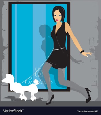 Girl and poodle vector image